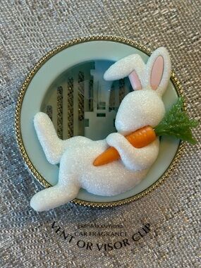 Bath & Body Works White Glitter Easter Bunny Car Fragrance Vent Clip